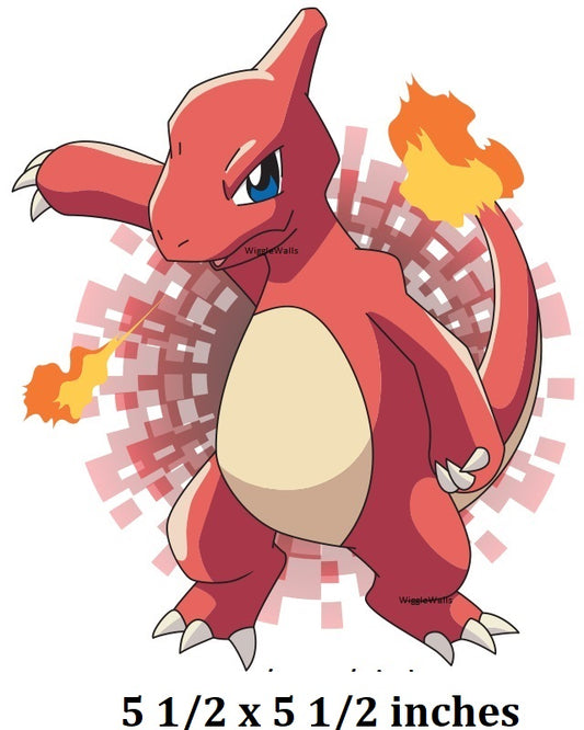 Red dragon-like creature with flame effects on a white background