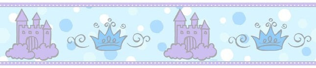 Disney Castle & Crown (on Blue) Wall Border DF059313B