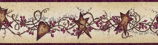Stars, Berries & Hearts Wall Border FAM65171B