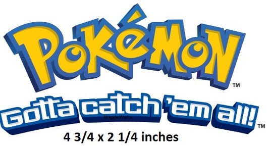 Gotta Catch Em All Logo Wall Decal Iconic Pokemon Removable Sticker Art Peel and Stick Home Room Decor 4.75 x 2.25 inches