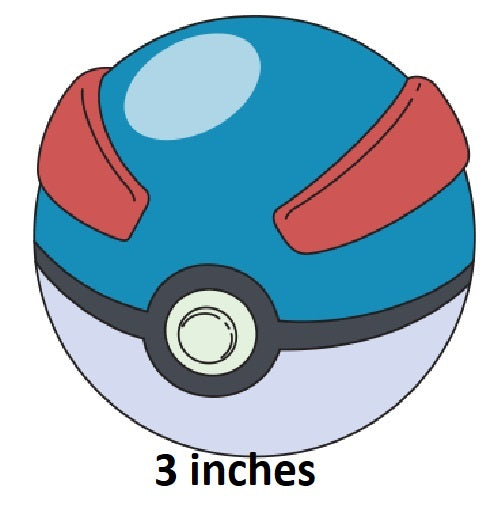 Illustration of a blue and red ball with '3 inches' text below it