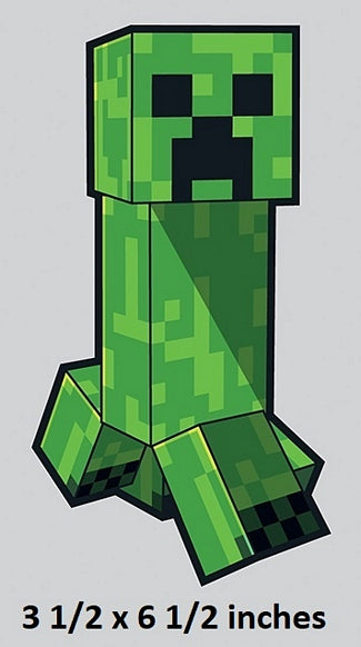 Green pixelated character with black eyes on a gray background