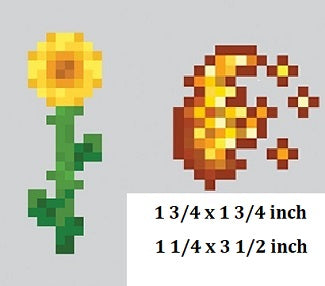 Minecraft Fireball Flower Wall Decal Peel & Stick Art Decor Cling Wallpaper Sticker Room Decoration Pair