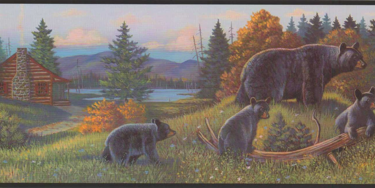 Black Bears Wall Border WL5627B