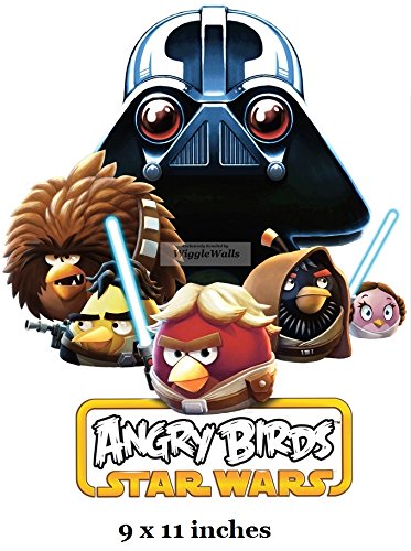 11 Inches Death Star Lard Vader Terrance Luke Angry Birds Star Wars Removable Peel Self Stick Wall Decal Sticker Art Kids Room Home Decor 9x11 Inch