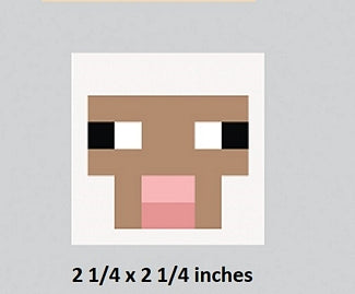 Sheep Face Wall Decal Peel & Stick Art Minecraft Decor Cling Wallpaper Sticker Room Decoration 2.25 x 2.25 inch