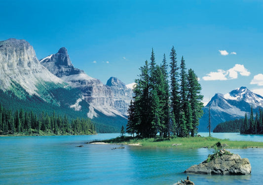 Wall Poster: Island of Trees with Mountains in Background