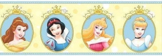 Disney Princess Cameo (on Yellow) Wall Border DF059302B