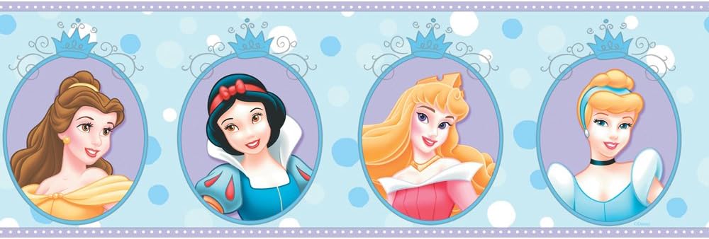 Disney Princess Cameos (on Blue) Wall Border DF059303B
