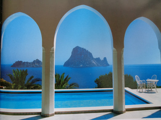 Wall Poster: "Mallorca" Water & Mountain Island View through Arches