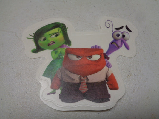 Disgust Anger Fear Trio Wall Decal Inside Out Movie Removable Sticker Art Walt Disney Pixar Peel and Stick Home Room Decor 3.25 x 5.5 inches