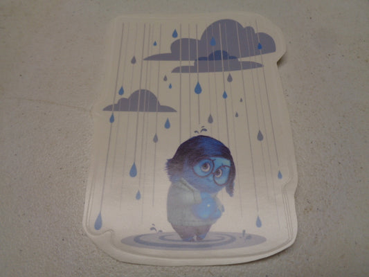 Sadness Inside Out Movie Rain Storm Wall Decal Standing Tall Removable Sticker Art Walt Disney Pixar Peel and Stick Home Room Decor 4.75 x 6.75 inches
