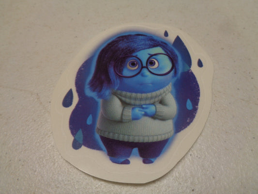 Sadness Inside Out Movie Blue on Blue Wall Decal Standing Tall Removable Sticker Art Walt Disney Pixar Peel and Stick Home Room Decor 3.5 x 5 inches