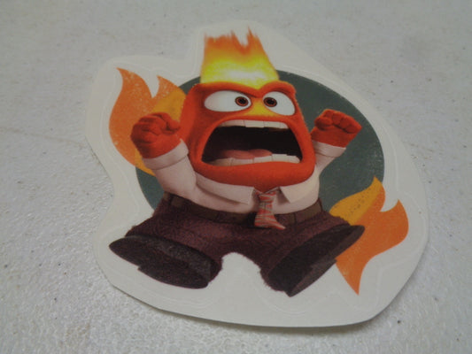 Anger Inside Out Movie Wall Decal Flames Cameo Removable Sticker Art Walt Disney Pixar Peel and Stick Home Room Decor 3.75 x 4.75 inches