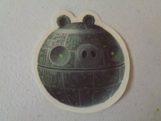 3 Inches Death Star Pig Bird Angry Birds Star Wars Removable Peel Self Stick Adhesive Vinyl Decorative Wall Decal Sticker Art Kids Room Home Decor Girl Boy 3x3 Inch