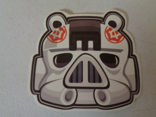 4 Inches Stormtrooper Storm Trooper Pig Pigs Angry Birds Star Wars Removable Peel Self Stick Adhesive Vinyl Decorative Wall Decal Sticker Art Kids Room Home Decor Girl Boy 4x4 Inch