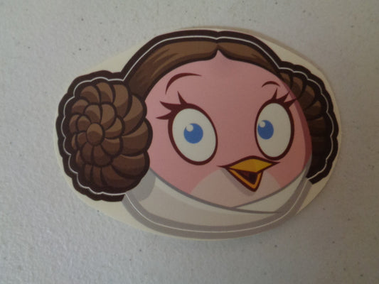 4 Inch Princess Leia Angry Birds Star Wars Removable Peel Self Stick Adhesive Vinyl Decorative Wall Decal 4.25 x 3 inches