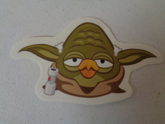 5 Inches Yoda Jedi Bird Angry Birds Star Wars Removable Peel Self Stick Adhesive Vinyl Decorative Wall Decal Sticker Art Kids Room Home Decor Girl Boy 5x3 Inch