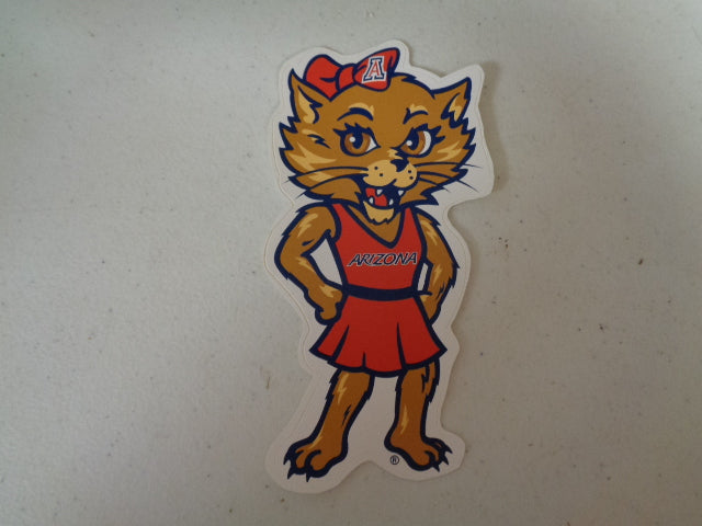 6 Inch Wilma Wildcat University of Arizona UA Wildcats AZ Removable Wall Decal Sticker NCAA Home Room Decor 6 by 3 Inches