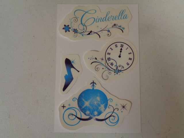 4 pcs Sparkle Princess Cinderella Wall Decals Removable Stickers Walt Disney Princesses Peel and Stick Home Decor Art