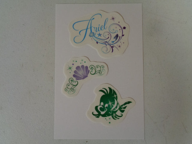3 pcs Sparkle Ariel Wall Decals Little Mermaid Princess Removable Stickers Walt Disney Princesses Peel and Stick Home Decor Art
