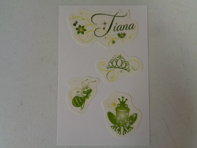 4 pcs Sparkle Princess Tiana Wall Decals Princess and the Frog Removable Stickers Walt Disney Princesses Peel and Stick Home Decor Art