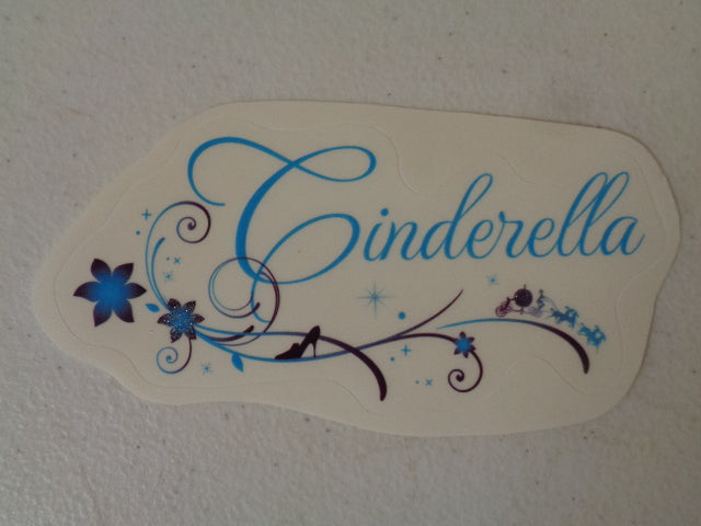 Sparkle Princess Cinderella Wall Decal Removable Sticker Walt Disney Princesses Peel and Stick Home Decor Art 4.5 x 2 inches