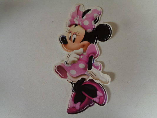 Minnie Mouse Wall Decal Pink Bow Removable Sticker Walt Disney Peel and Stick Home Decor Art 4.5 x 10 inches