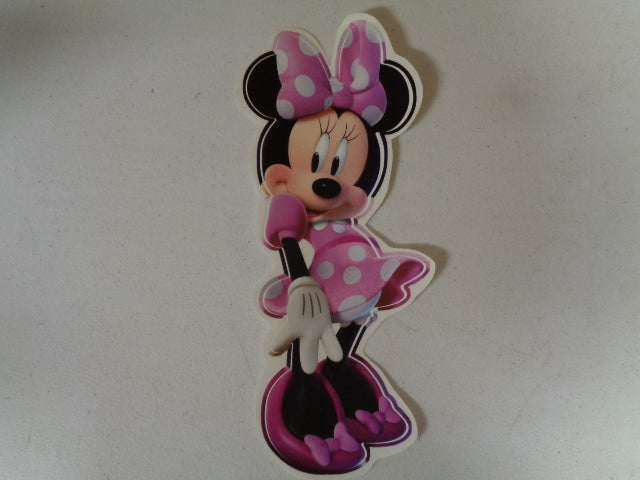 Minnie Mouse Wall Decal Pink Bow Removable Sticker Walt Disney Peel and Stick Home Decor Art 5.5 x 10 inches