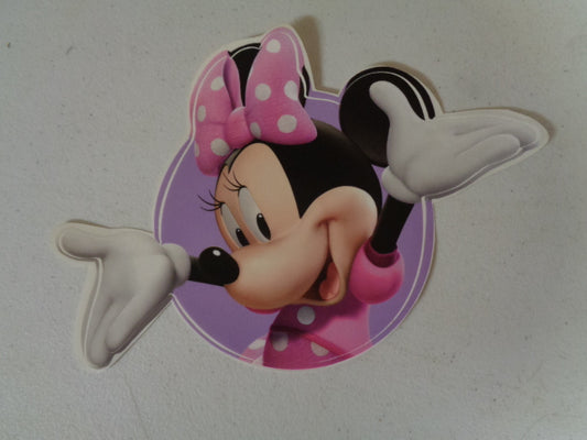 Minnie Mouse Wall Decal Pink Bow Removable Sticker Walt Disney Peel and Stick Home Decor Art 9 x 6 inches