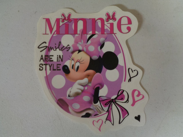 Minnie Mouse Wall Decal Pink Bow Removable Sticker Walt Disney Peel and Stick Home Decor Art 7 x 7.5 inches