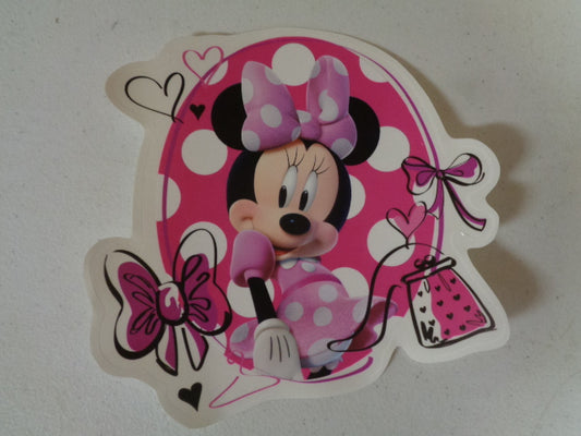 Minnie Mouse Wall Decal Pink Bow Removable Sticker Walt Disney Peel and Stick Home Decor Art 7 x 6.5 inches