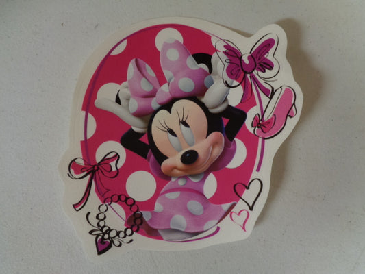 Minnie Mouse Wall Decal Pink Bow Removable Sticker Walt Disney Peel and Stick Home Decor Art 6 x 7 inches