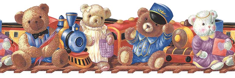 Teddy Bears & Train Wall Border NK74846DV