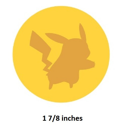 Yellow circle with a silhouette of a character and '17/8 inches' text on a white background