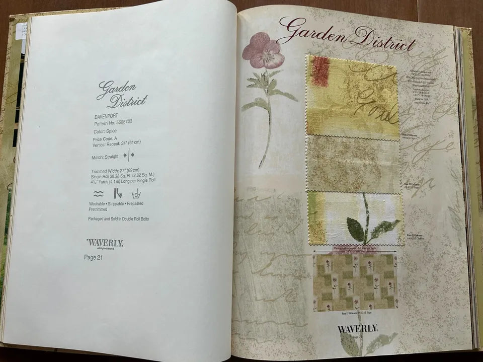 Garden District Wallpaper Sample Book by Waverly Wallcoverings