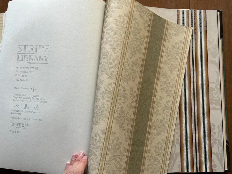Stripe Library Volume 2 Wallpaper Sample Book by Waverly Wallcoverings