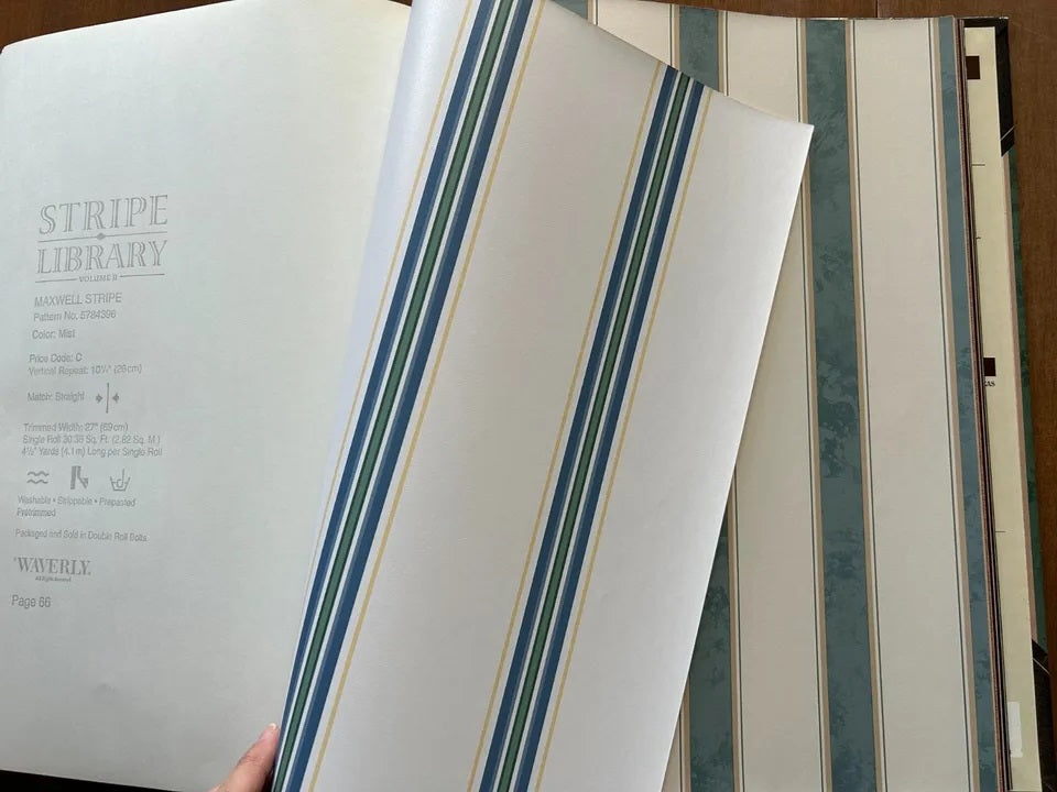 Stripe Library Volume 2 Wallpaper Sample Book by Waverly Wallcoverings